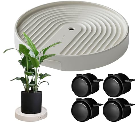 Zestivra Base girevole per ,Supporto per vasi con ruote | Vassoio mobile trasporto vaso di fiori a rotazione a 360° con castori per casa, ufficio, camera da letto, esterno, giardino