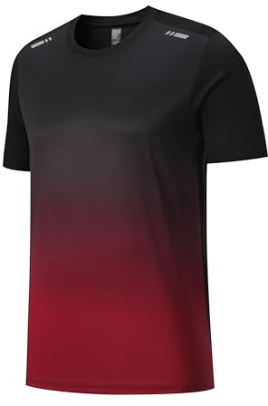 Beuwltpa Men's T-Shirt Quick Dry Gym T Shirt Running Tops Red