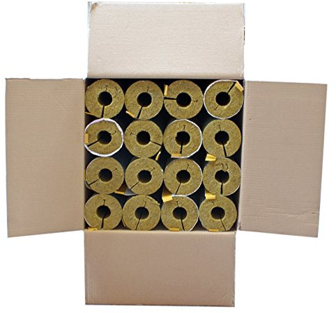 Austroflex Karton 12m Steinwolle Rohrschale alukaschiert 42 mm x 30 mm 1 1/4 Zoll Mineralwolle Rohrisolierung Astratherm Steinwolle-Rohrschalen