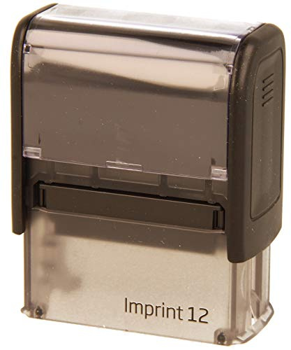 Imprint 12 - Sello con placa de texto personalizada (sello de empresa, sello de dirección)