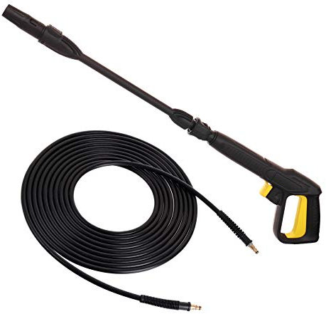 TECHKAR Pistola per idropulitrice Tubo e lancia ad alta pressione da 5 m – Accessori Karcher K2 – K5 – Ugello regolabile Vario per idropulitrice – Connessione rapida a clic