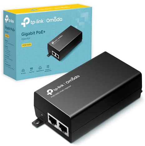 TP-Link 802.3at/af Gigabit PoE Injector , Non-PoE to PoE Adapter , Supplies PoE (15.4W) or PoE+ (30W) , Plug & Play , Desktop/Wall-Mount , Distance Up to 100m (TL-PoE160S)