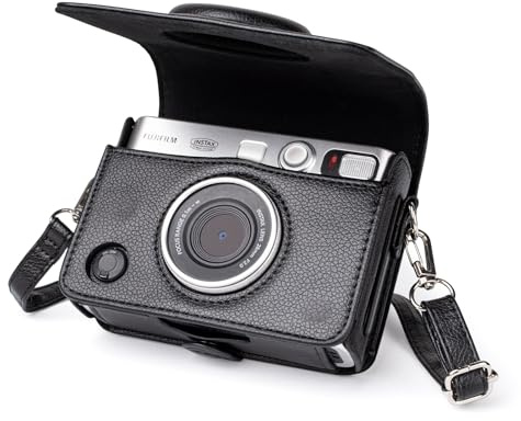 MUZIRI KINOKOO Mini EVO kamerafodral Kompatibel med Polaroid Mini EVO kameraskyddsväska med justerbar axelrem (svart)