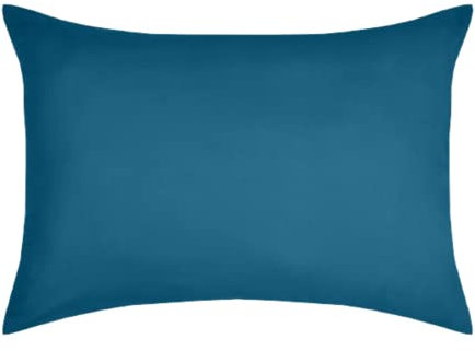 STOF - Kopfkissenbezug, Größe 50 x 70 cm, 100% Baumwolle, Öko-Tex Zertifiziert, hervorragende Qualität, petrolfarben, Modell Eden, Bettwäsche, für Zuhause, weich und bequem, Uni, Uni