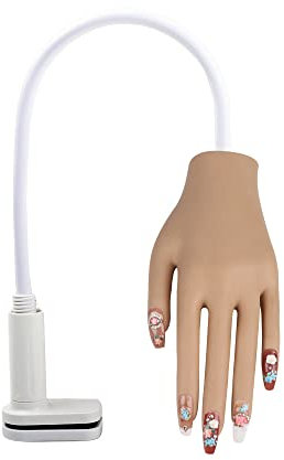 KnowU Main D'entrainement Manucure Silicone, Fausse Main pour Ongle, 100PCS Faux Ongles with Main D Entrainement pour Ongle. (Skin Color)