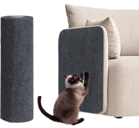 Tapis Griffoir pour Chat Auto-adhésif，40x200 CM Tapis À Gratter Autocollant pour DIY Climbing Cat Scratcher Grattoir Chat Canapé, Protège Les Tapis et Canapés