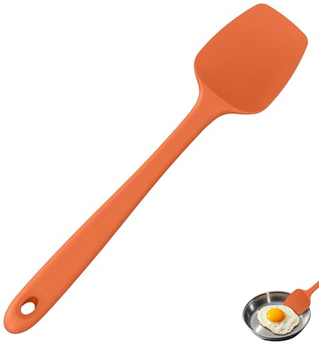 U-Taste Espátula de cuchara de silicona extragrande de 35 cm, resistente al calor hasta 315°C, apta para uso alimentario, utensilio de cocina flexible sin costuras para hornear, remover (Naranja)