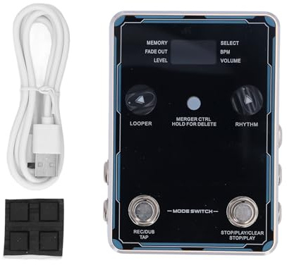 Guitar Looper Effect Pedal Professional 160 minuters slinginspelning Drummaskin Electric Guitar Effects Pedal för musikproduktionsstegprestanda Aluminiumlegering Kompakt
