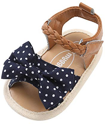 Generisch Sandalias de bebé suaves con suela de arco antideslizante para niñas ropa cómoda suela de goma flexible ideal para aprender a caminar actividades al aire libre, azul oscuro, Talla única