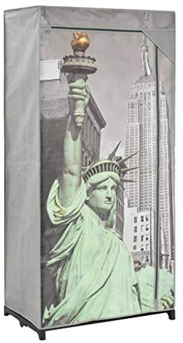 vidaXL Kleiderschrank Faltschrank Stoffschrank Campingschrank Garderobe Schrank Regal Textilschrank Garderobenschrank 75x45x160cm New York Stoff