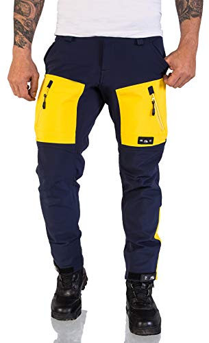 Rock Creek Herren Softshell Hose Cargohose Outdoorhose Wanderhose Herrenhose Wasserdicht Skihose Arbeitshose Winter Hose H-196 Navy 3XL