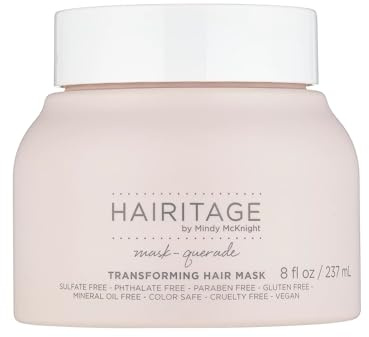 Hairitage Moisturizing Argan Oil Hair Mask, Treatment for Anti-Frizz and Hydration, Deep Nourishing Curl Repair Mask with Shea Butter, Aloe and Soy Protein for Dry, Damaged