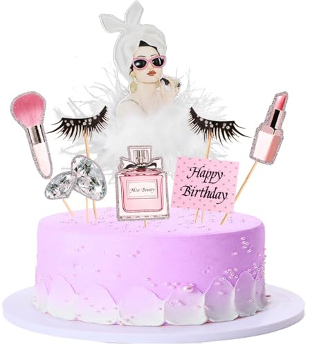 Kawailay 15 pezzi trucco Cupcake strato viso Cosmetici tema torta decorazione cosmetici buon compleanno torta decorazione sposa doccia spa salone festa di compleanno per ragazze - stile 3