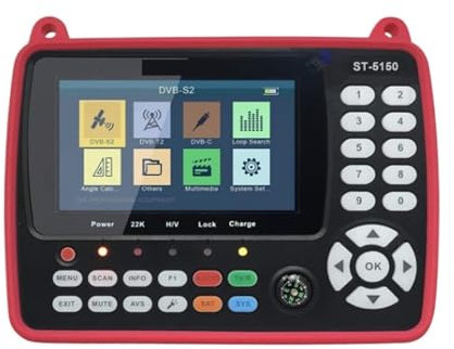 nmbhus Détecteur De Satellite DVB-T2/DVB S2/DVB C H.265 Combo Sat Finder Dvb T2 Récepteur Satellite Satfinder 4.3 écran LCD Couleur