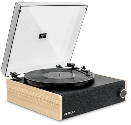 Victrola Eastwood LP – Bluetooth Record Player – 3-Speed Turntable, Audio Technica AT-3600L MM Cartridge, Vinyl Stream Bluetooth Output, Anti-Skip Floating Speaker System, RCA & 3.5mm Output (Natural)