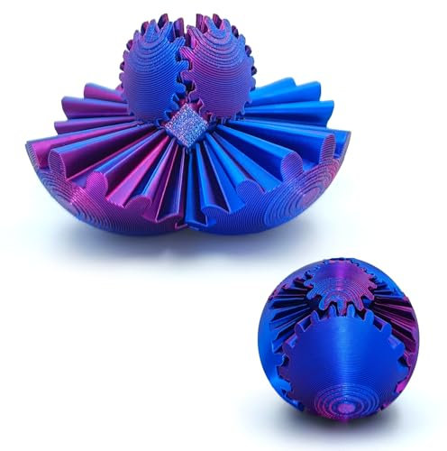 Yeefunjoy Gear Ball Fidget, Gear Ball 3d Printed Gear Ball Spin Ball, 3D Printed Gear Ball Gear Sphere Puzzle Cube Fidget Toy, Steampunk Whirling Wonder Fidget Gear Ball for Stress and Anxiety Relief