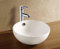 DocciaSi - Lavabo da appoggio in ceramica bianca forma rotonda, lavandino da appoggio 43,5cm x 16cm di altezza