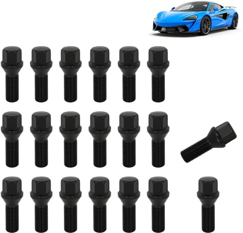 20 Stück M12x1,5 Radschrauben, 28mm Konische Radbolzen aus Legiertem Stahl, Kompatibel mit BMW Citroën Dacia Fiat Ford, Sechskantgröße 17 mm