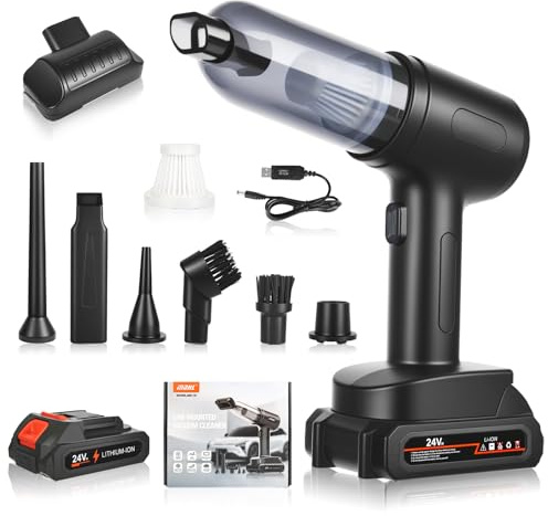 Handheld Vacuum Cleaner,17000Pa Cordless Car Hoover 4 in 1 Rechargeable Portable Lightweight with Large-Capacity Battery, Mini Vacuum Cleaner for Car,Keyboard,Pet Hair,Home,Office,Pet Hair