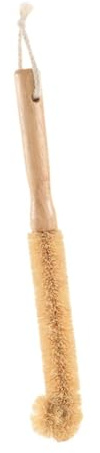 Cepillo de fibra de coco para botellas, limpiador de tazas colgante con mango de madera, herramienta de limpieza multiusos, 30 cm x 5 cm