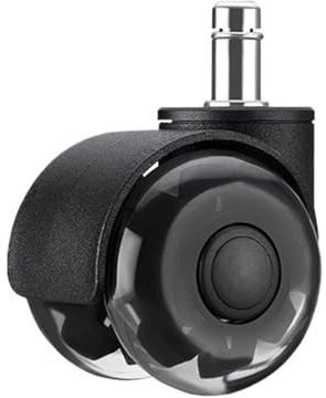 EEEBLBXNQ 5 Pezzi da 2 Pollici Antipolvere Doppia Ruota Sedia Gioco Ufficio Universale/Vite con Anello Elastico M11/rotella silenziosa(M11-Black)