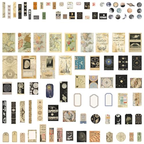 200Pcs Vintage Scrapbooking Stickers Pack Scrapbook Paper Accessories Journaling Supplies Stickers Kit Scrapbooking Deco Stickers for Journal DIY Craft Letters Card Making (A2)