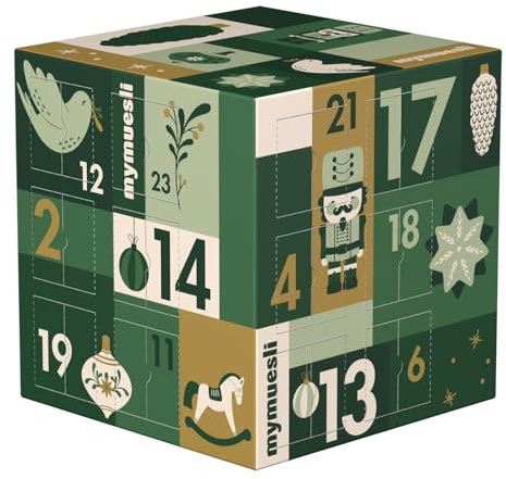 mymuesli Calendario dell'Avvento Porridge 2022-24 x porridge in porzione 2 go, 45 g, 20 diverse varietà, regalo per uomini e donne