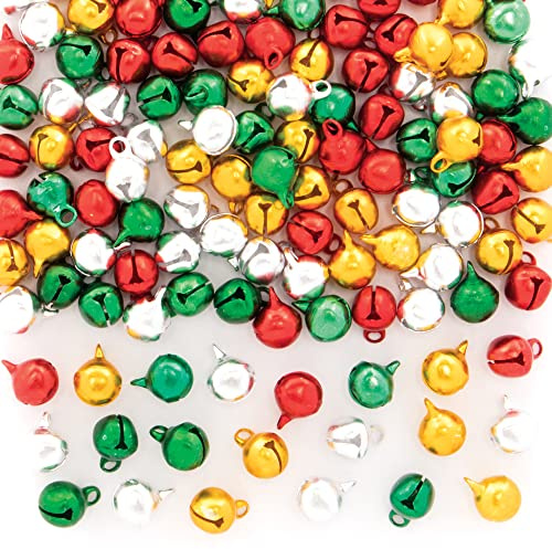 Baker Ross FE799 Grelots Clochettes pour Enfant motif Noël - Lot de 120, Decoration Loisirs Créatifs Enfants, Clochettes Montessori, Activite Enfant