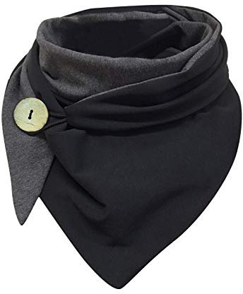 Dorjuli Kariert Schal Winter Damen Elegant Klassischer Removable Poncho Schlauchschal Halswärmer Große Größen Umhang Schal Ein Weicher Schal als Geschenk, Schwarz-1, Einheitsgröße