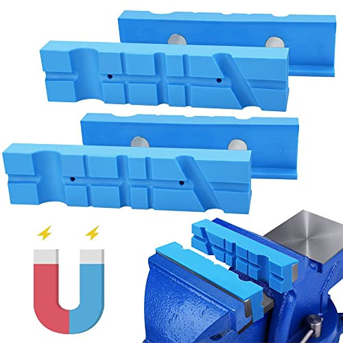 SPEACOUR Set di 4 ganasce protettive da 140 mm, magnetiche, morsa morbida, con protezione magnetica, morbida, morsa per trapani, fresatrici