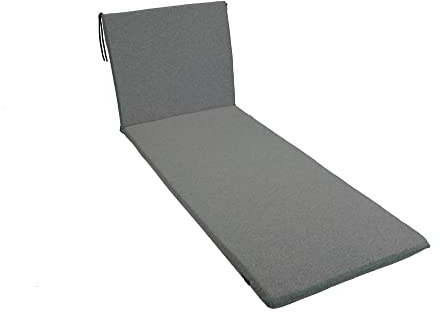 GHIOCUSCINI | Cuscino per Lettino Mare, Colore GRIGIO in Tessuto Cotone/Poliestere, Sfoderabile, 52 + 130 x 57 cm, Alto 4 cm, Made in Italy