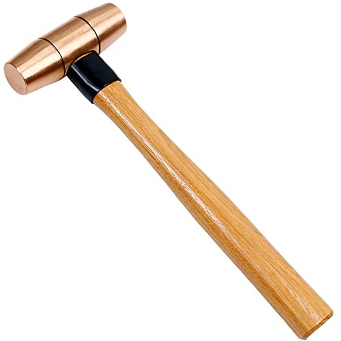 WEDO Martillo de cobre de 5lb,martillo de madera,martillo de trineo,martillo de mazo de cobre,mango de martillo de madera,longitud de 400mm,forjado a presión,resistente a la corrosión,DIN