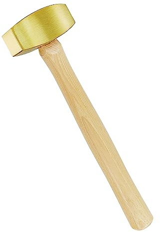 C&T 2 Pound Solid Brass Non-Sparking Hammer with Hickory Wood Handle, Non Marring, 2lb