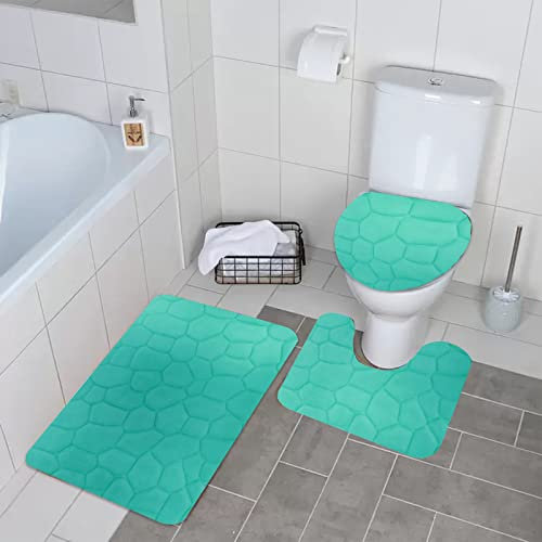 Badematten & Badteppiche Set 3 Teilig Mikrofaser Flauschige Badezimmerteppich und WC Vorleger mit Ausschnitt Waschbar rutschfeste Badvorleger Toilette Teppich, Hellgrau