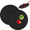 Relaxdays Serviertablett 2er Set, rund Ø 45 cm, Bartablett, rutschfeste Oberfläche, Kellnertablett Gastronomie, schwarz