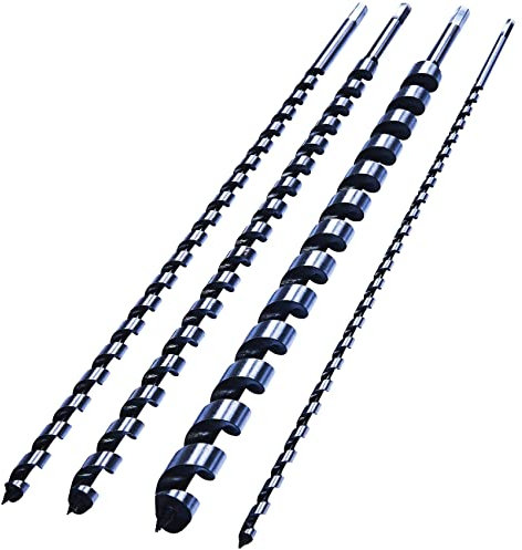 4 PCS PROFESSIONAL AUGER BIT SET 600MM CARPENTER WOOD WORK DIY DRILL 8 | 12 | 16 | 24MM EXTRA LONG GARAGE WORKSHOP WOODWORKING MANUFACTURING CNC HAND & POWER TOOLS UK FREE P&P
