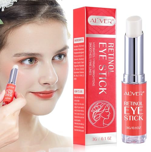 Retinol Eye Stick, Retinol Eye Cream, Smoothens Wrinkle Eye Cream for Puffy Eyes, Eye Brightener Stick for Dark Circles, Eye Balm Stick, Reducing Fine Lines, Eye Cream for Puffiness