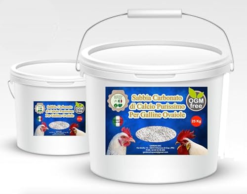 Sabbia Carbonato di Calcio Purissimo Ottimo per Galline Ovaiole in Vaso richidibile e riponibile (25 Kg)