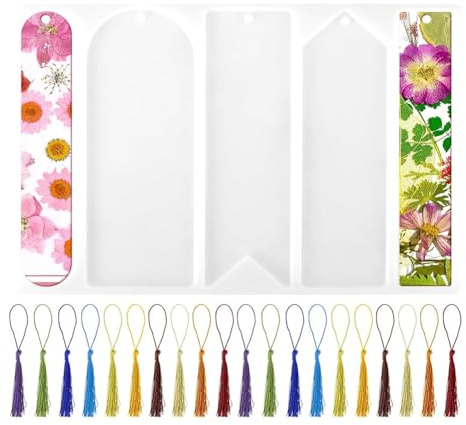Yurhuit - Juego de moldes de resina para páginas de silicona, molde de 5 formas con 20 pompones para bricolaje, página de resina epoxi, suministros de fabricación artesanal