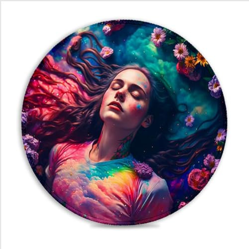 LJSPTU Gaming Mouse Pad rainbow spirit Portable (11.8-inch) SU Cloth Mouse Pad Spill-Proof Desk Mat 360° Smooth Tracking for Esports, Compact for Travel Gaming Setup