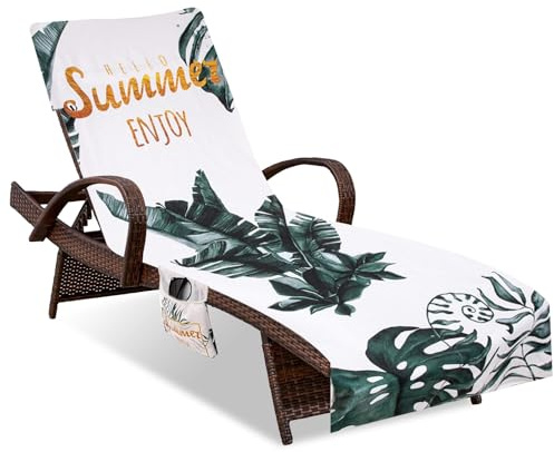 EHRBGK Mikrofiberhandduk för Solstol, Vikbar Ligghandduk Strandhandduk för Trädgårdsstol, Strandkorg, Liggdyna, Simbassänger och Stränder