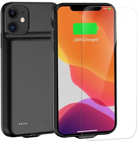 MIGAFEI Battery Case for iPhone 11, 7000mAh Ultra-Slim Protective Charging Case, Portable Rechargeable Expandable Battery Charger Cover Compatible with iPhone 11 Black