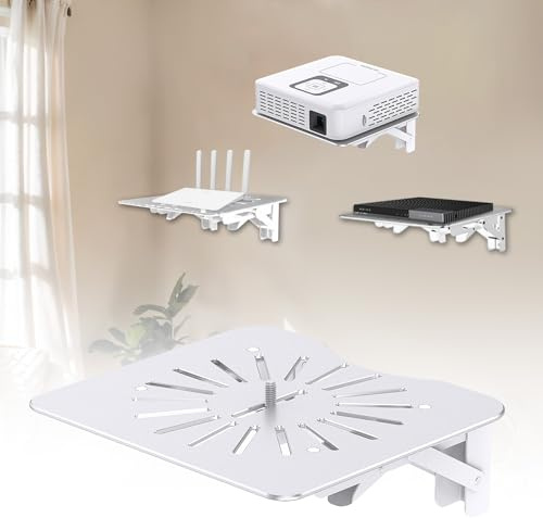 MAWADA Mini Projectors Shelf for Wall, Foldable Mount - White