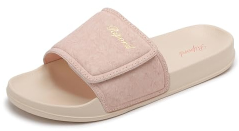 Ripord damsandaler justerbara bekväma slip-sandaler promenadsandaler inomhus utomhus