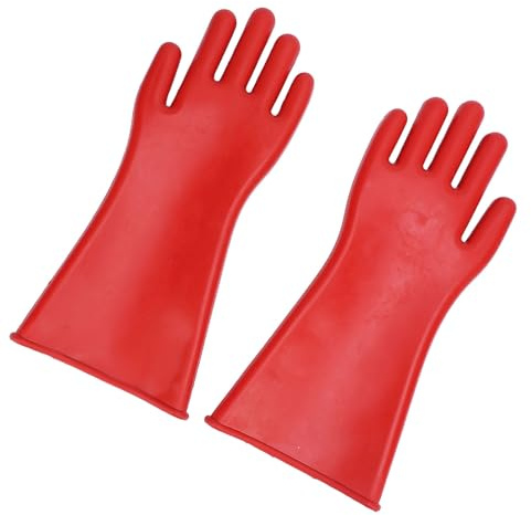 ZDETGU Gummiisolerade Handskar, Elektriskt Isolerande Handskar med 12kV Skydd, Arbetshandskar för Våta Förhållanden, Gummimaterial, Ergonomisk Design för Enkel Användning
