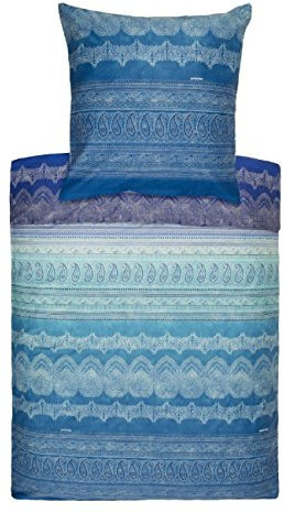 Bassetti BRUNELLESCHI Bettwäsche + 1 Kissenhülle aus 100% Baumwollsatin in der Farbe Türkis V2, Maße: 135x200 + 1 K 80x80 cm - 9285873