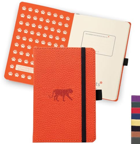 Dingbats* - Tierwelt Kleines Notizbuch A6 Gepunktet - Hardcover PU Leder Journal für Arbeit, Reisen - Elastischer Verschluss, Stifthalter, Lesezeichen