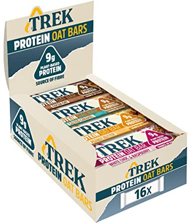 JB's TREK High Protein Flapjack Variety Pack - Gluten Free - Plant Based - Vegan Snack - 50 g x 16 bars
