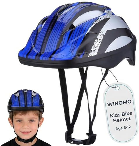 Kids Bike Helmet : Breathable Childrens Cycle Helmet - Lightweight Toddler Helmet for Scooter Skating BMX - Adjustable Ages 3-12 Boys Girls