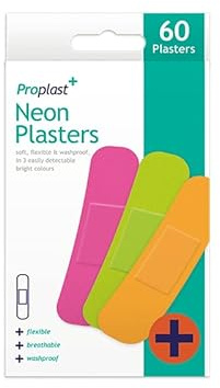 ProPlast Bright Coloured Neon Plasters - Pack of 60
